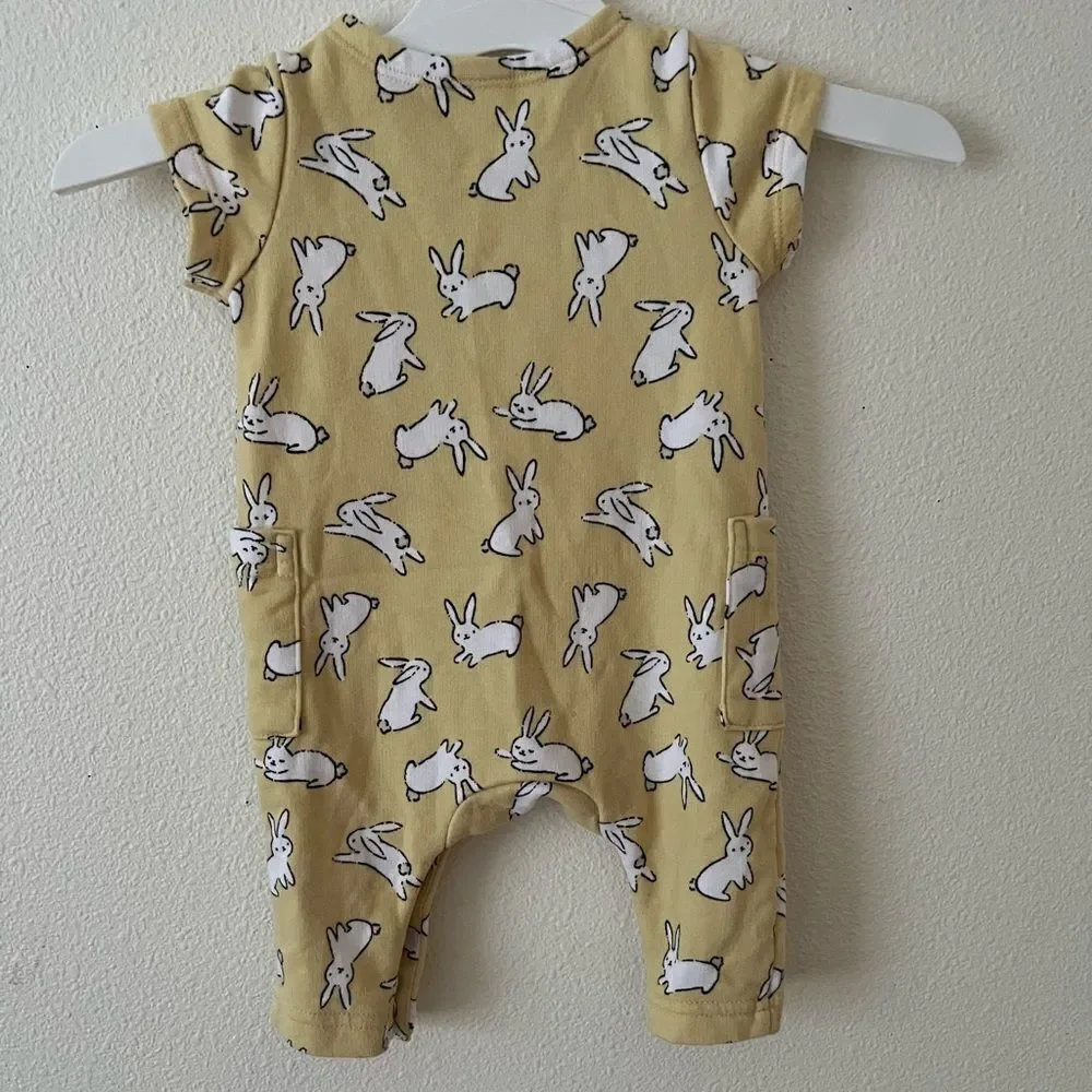 Old Navy baby Girls Bunny Romper 1 pc Easter Yellow